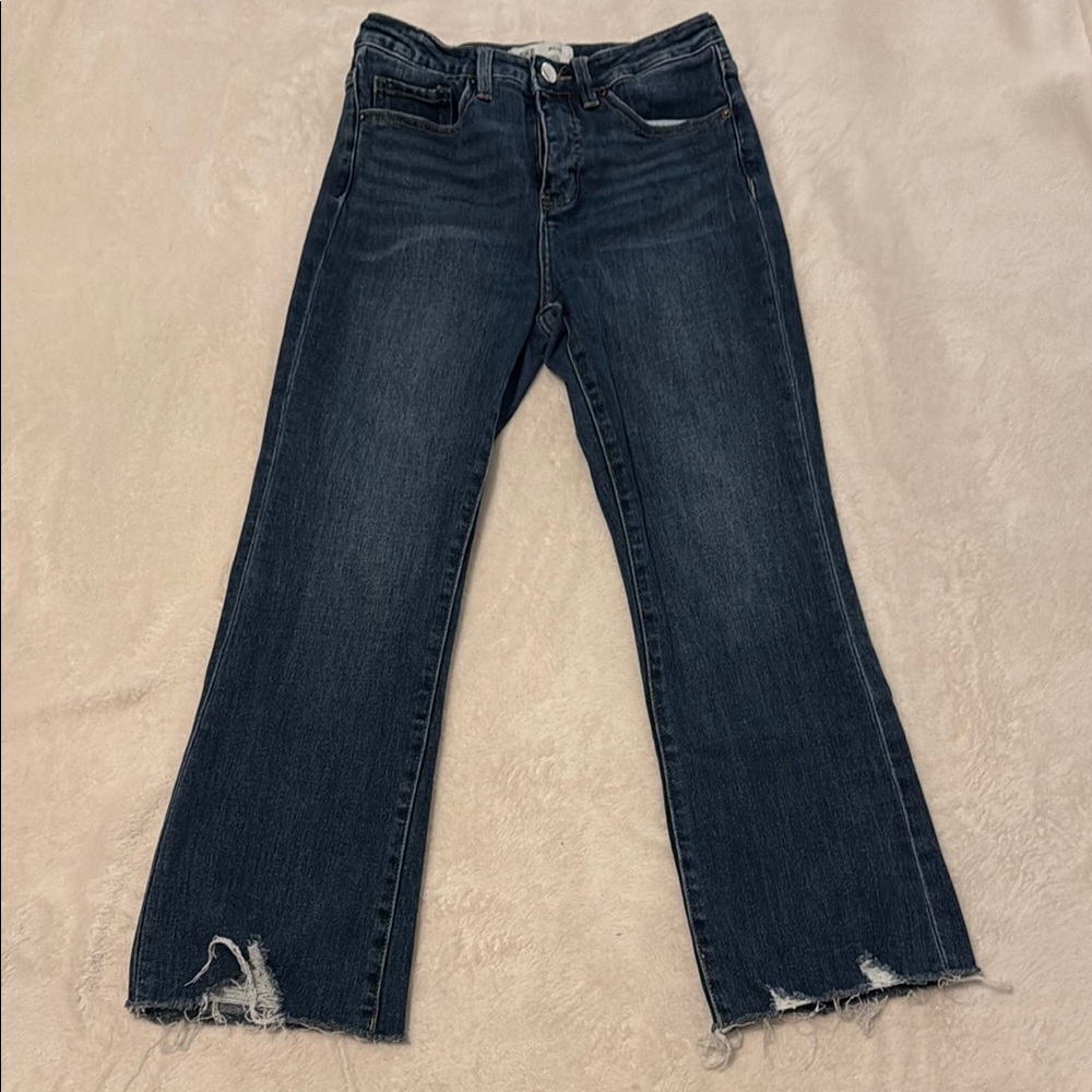 Women's Distressed Dark Blue Jeans